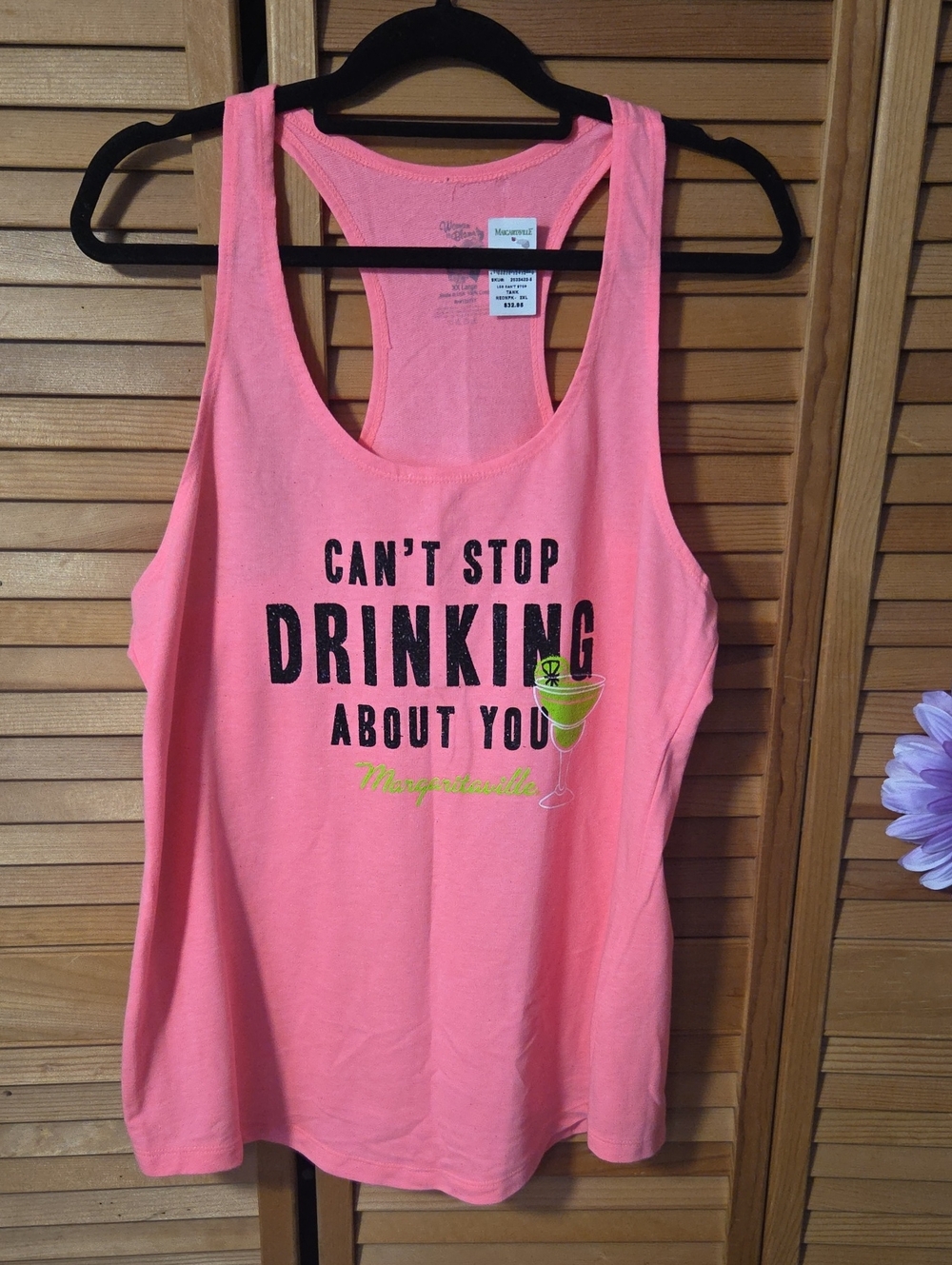 Margaritaville Neon Pink Graphic Racerback Tank - Margarita Motif
